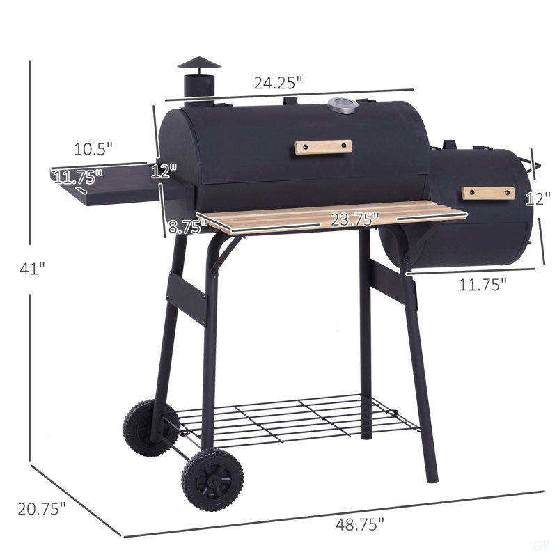 Barbecue portatif en acier Outsunny