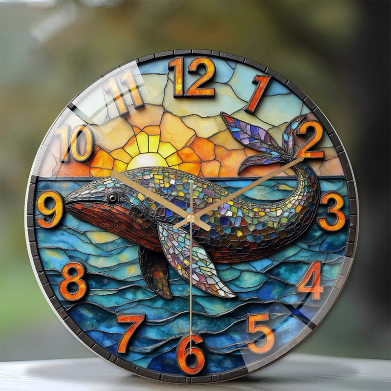 Horloge murale baleine 12 po