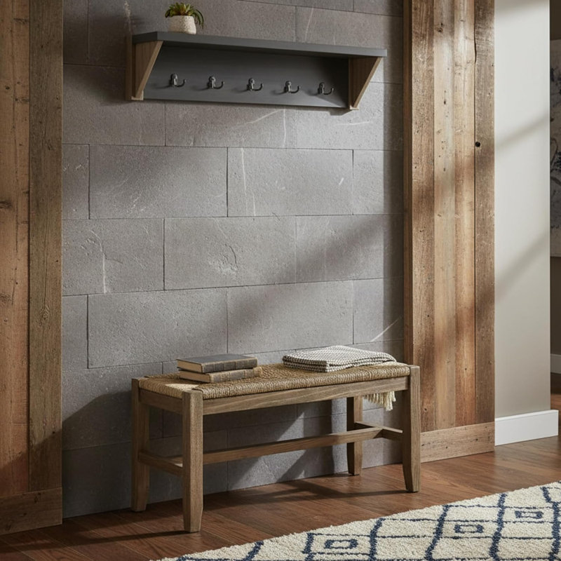 Portemanteau 2 pièces Aston - Portemanteau mural 40 po avec tablette et banc