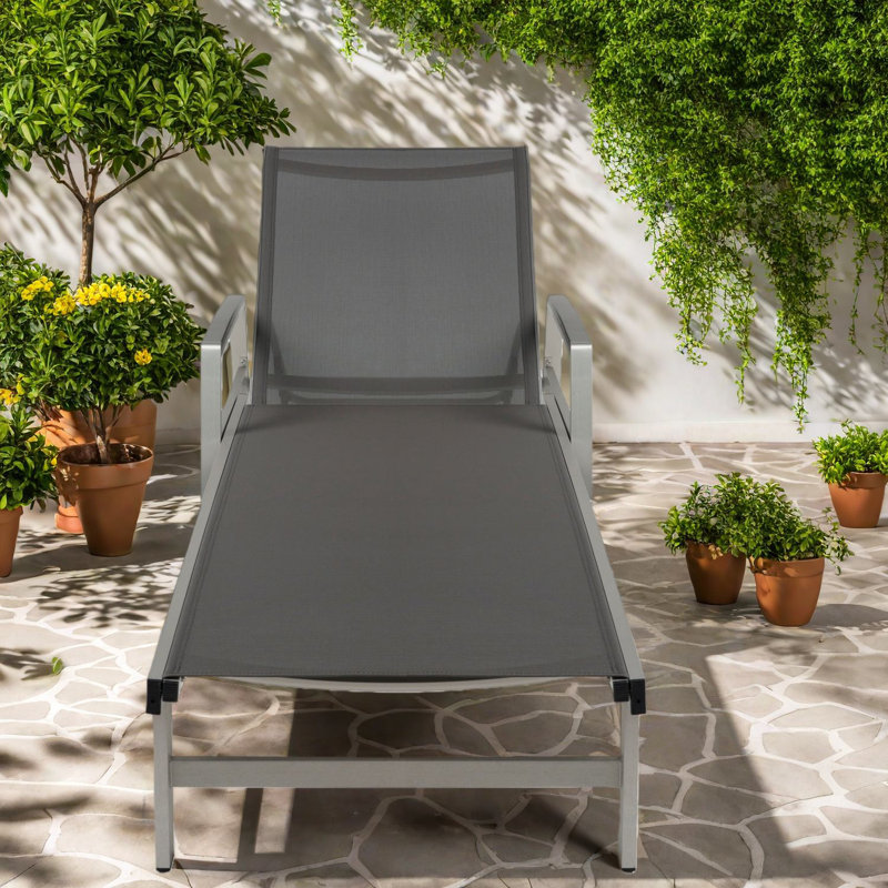 Chaise longue de patio réglable en aluminium de conception moderne pour le bord de la piscine