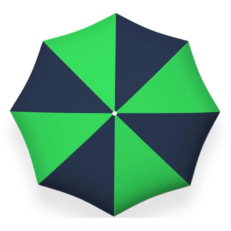 Parasol de plage Nicoles s'ouvre à 72 pouces de polyester, Vert / bleu royal
