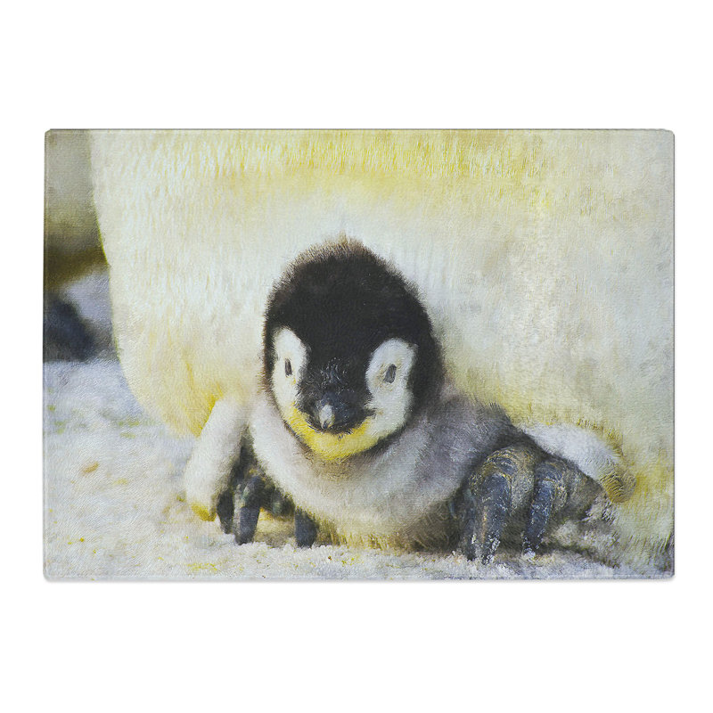 Baby Penguin Painting Chopping Board, 0.4cm H x 29cm W x 39cm L
