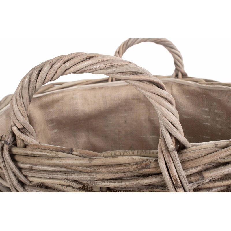 Dounton Wood Log Carrier, Grey, 36cm H x 30cm W x 50cm D
