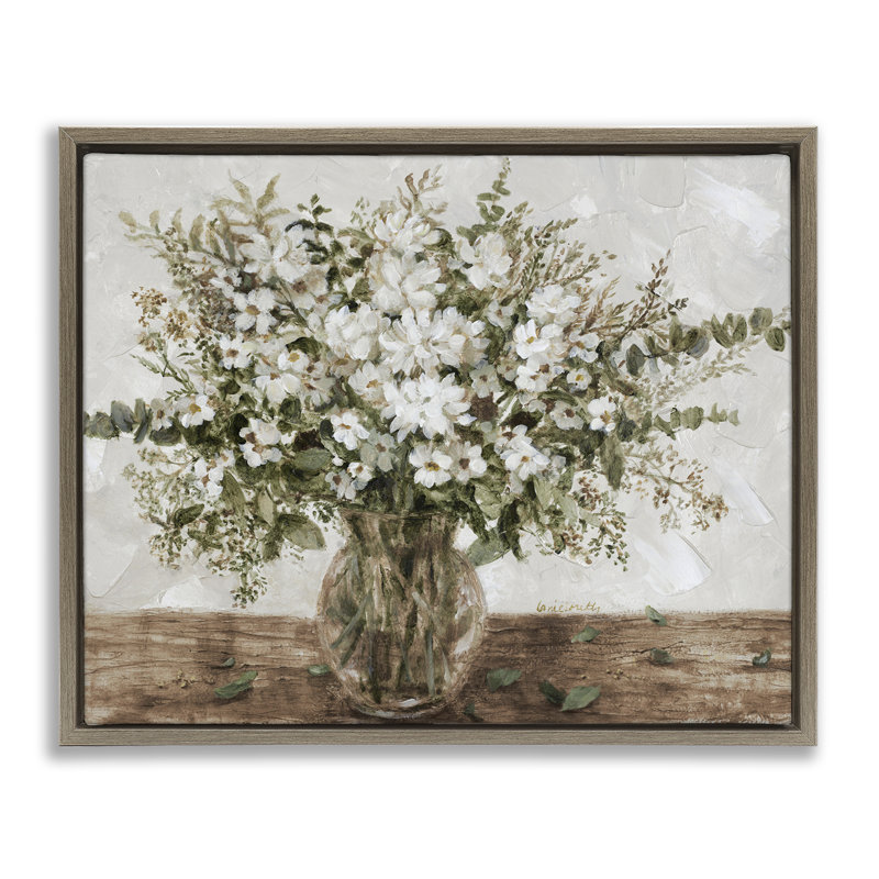 «Romance in Bloom Bouquet», art par Lanie Loreth, H 17 po x l 21 po, Cadre flottant orme Montalcino