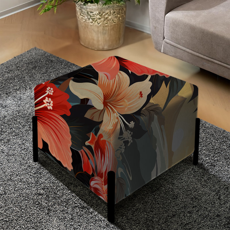 Motif botanique tropical de coucher de soleil tropical - repose-pieds carré floral