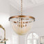 Plafonnier semi-encastré lustre 3 lumières boho
