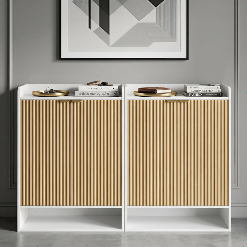 45"*31"*15" Extra Deep Fluted Shoe Cabinet（Set Of 2）