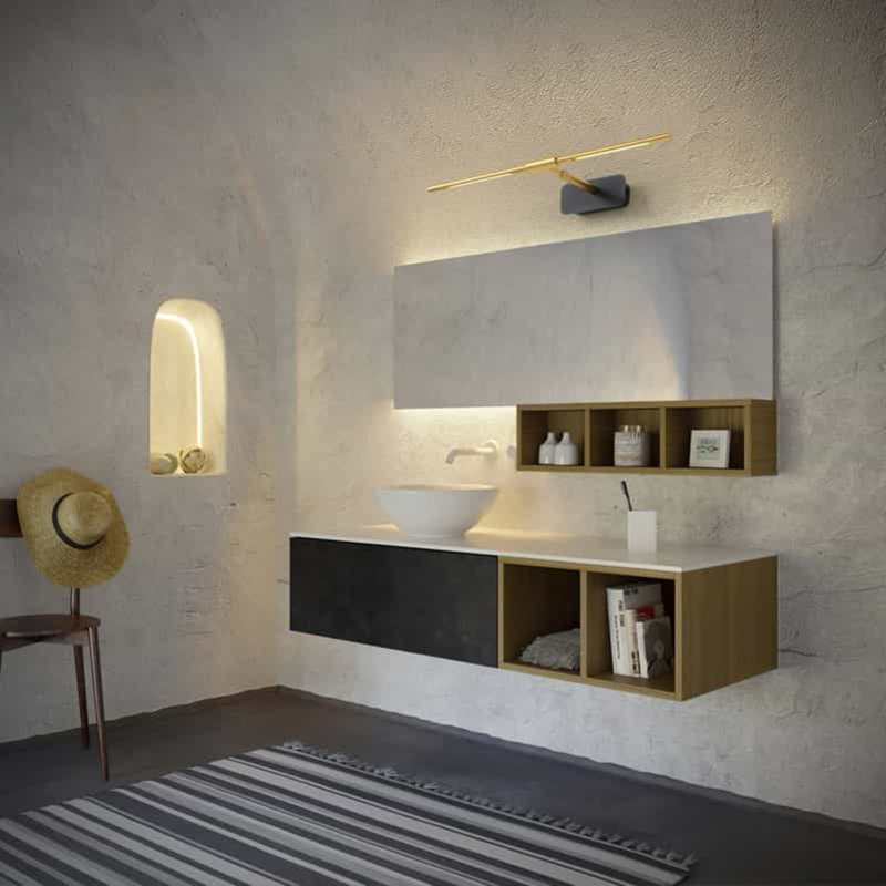UltraBeam 4 Watt 500mm Gold Adjustable Modern Bathroom Light Over Mirror