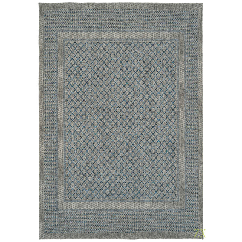 Tapis rectangulaire moderne, transitionnel, géométrique, sud-ouest, texturé