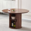 Table de salle à manger 47 "ronde avec tablettes de rangement à deux couches et porte à ouverture flexible