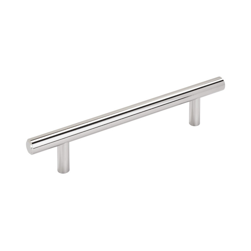 Poignée barre 5-1 / 16 po (128 mm) d'armoire chrome poli d'un centre à l'autre, Chrome poli, 5 1/16", 1