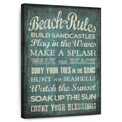 Beach Rules Wall Sign