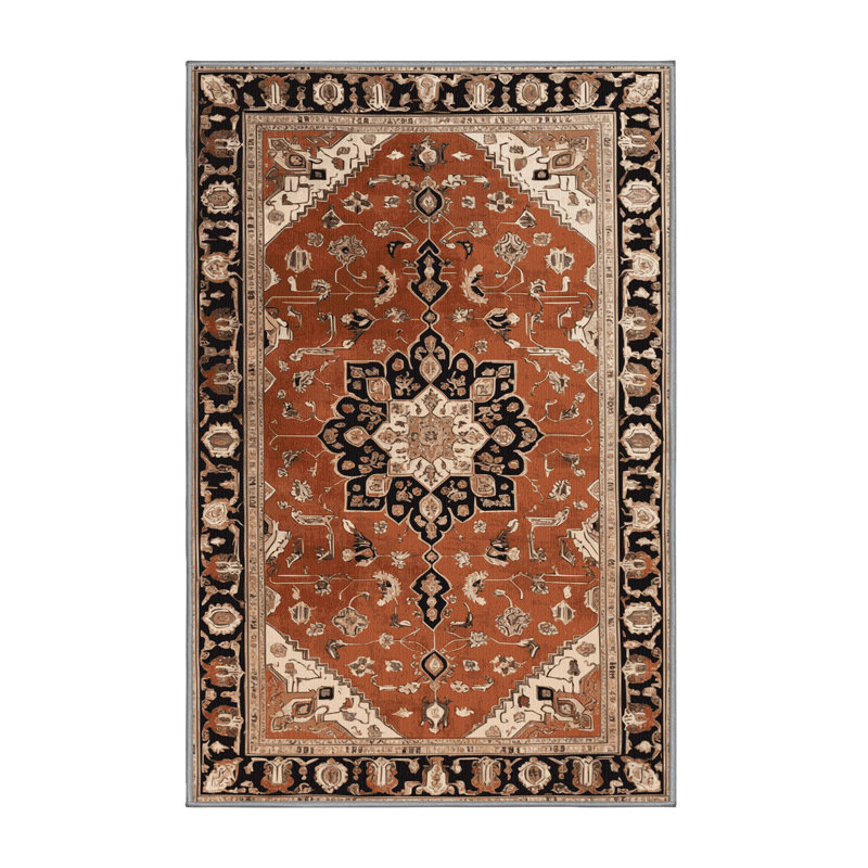 Tapis brun lavable à la machine, Rectangle 4 pi x 6 pi