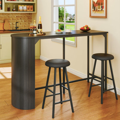 55'' Dining Set of 3 Counter Height Dining and Bar Table