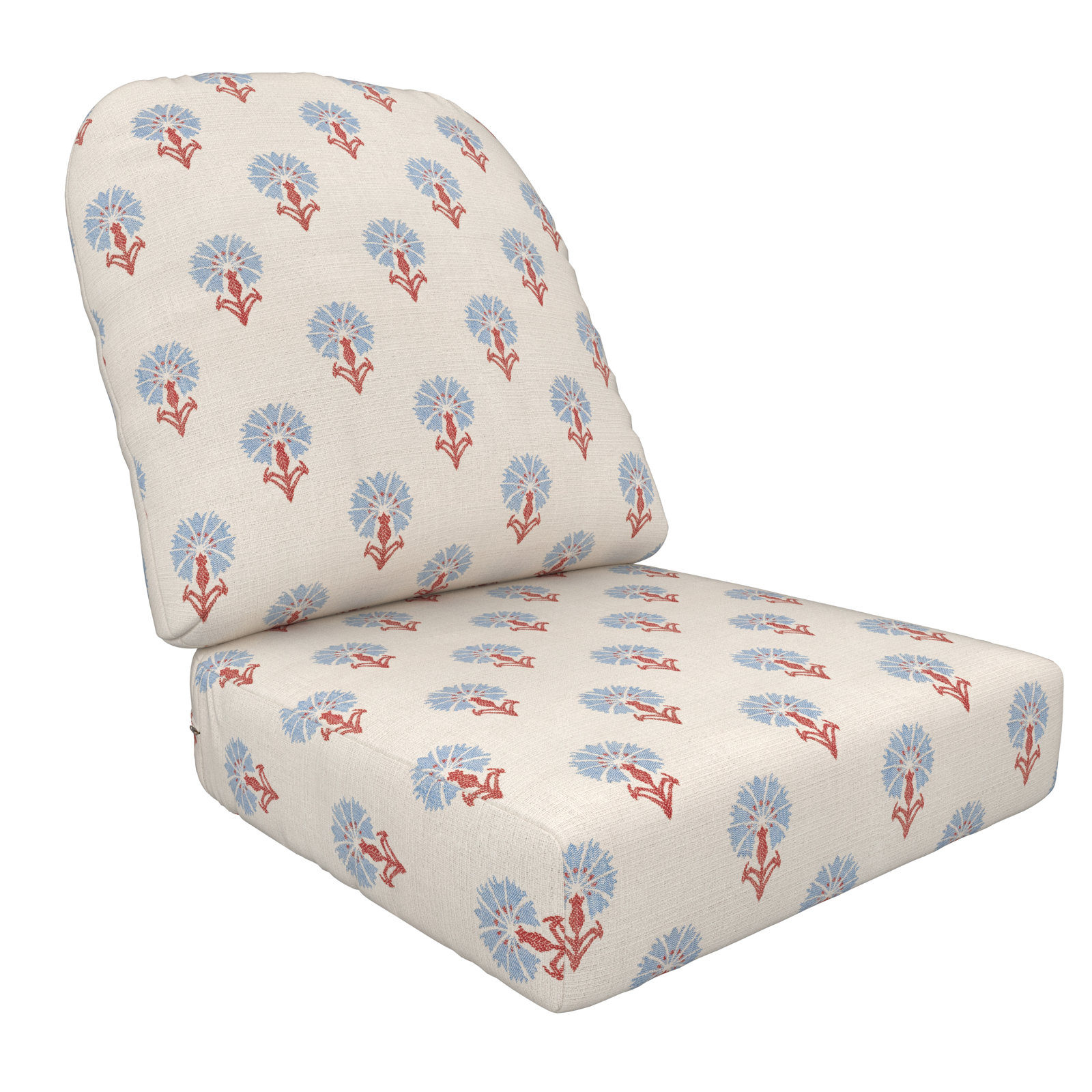Amala 22" Sunbrella® Seat and Back Cushion, Sunbrella Mira Bluebell