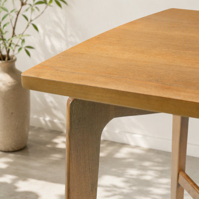 Natural Round Wooden Bar Table for Kitchen, Dining Room or Home Bar