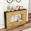 Console Modern Contrast moderne avec structure en bois stratifié et plateau noir