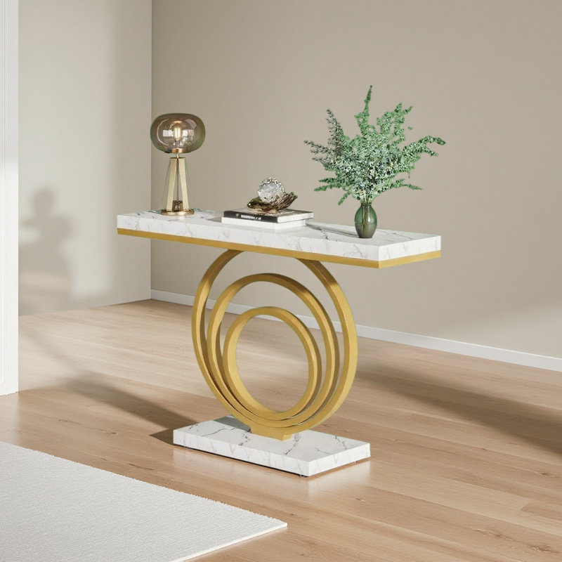 Console de table d'entrée dorée