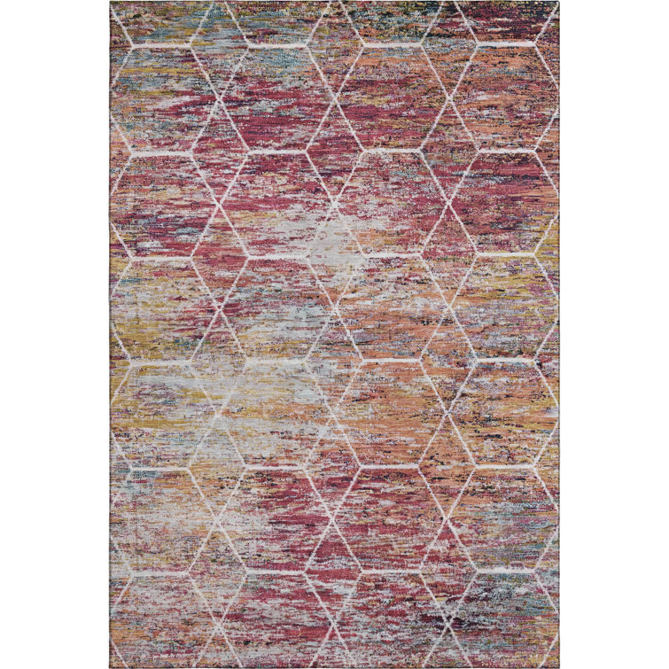 Premium Machine Washable Lubbers AMF1724 Geometric Rug