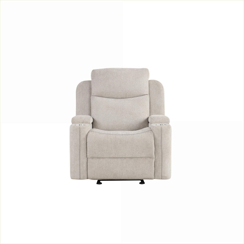 Fauteuil inclinable oscillant manuel berçant en chenille gris
