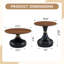 Ensemble de tables basses gigognes abordables de luxe en forme de gourde. Plateau de table en panneau de fibres à densité moyenne noyer avec une base en métal peinte en noir. Ensemble de tables basses deux pièces. Idéal pour le salon et la salle à manger.-1554817124