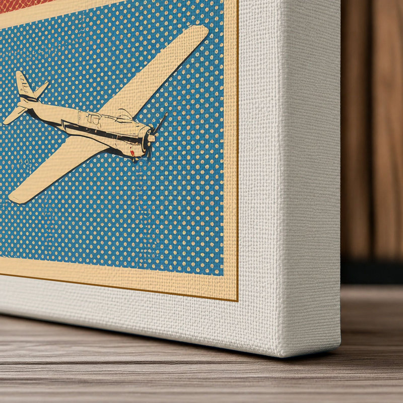 Glider Squadron Mid-Century - Wrapped Canvas, 18x12 - 45.7 x 30.5 cm, Cream Border