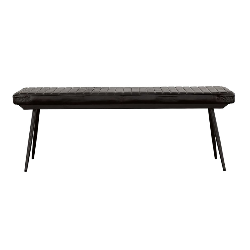 Banc à coussin latéral, supports en métal noir pour une structure de salle à manger stable, rehaussant l'espace