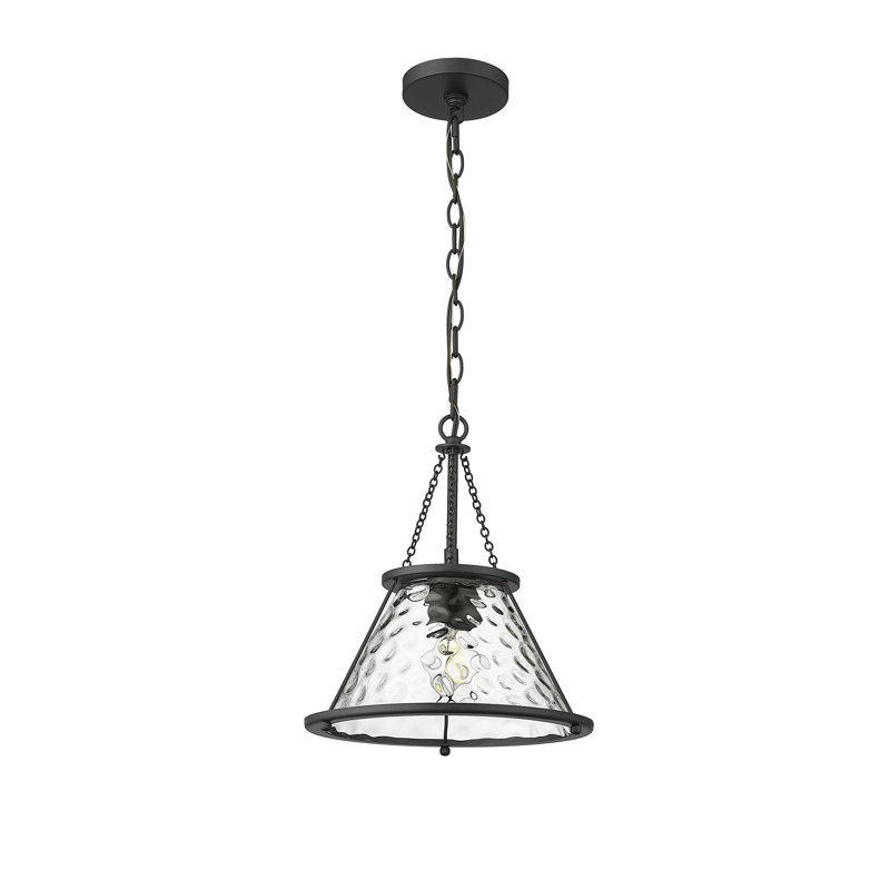 Luminaire suspendu à 1 lumière Julianny, Noir mat