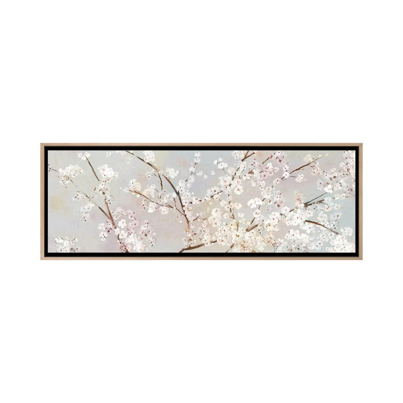 Bloomingdale by Asia Jensen - Print on Canvas, 30.48cm H x 91.44cm W x 3.81cm D, Oak Floater Framed