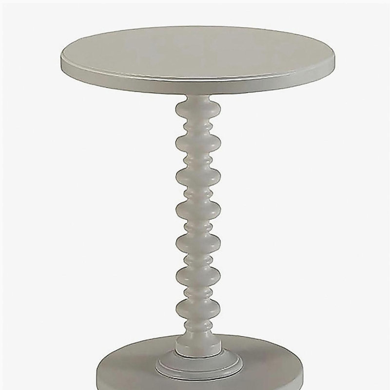 White Round Wooden Side Table