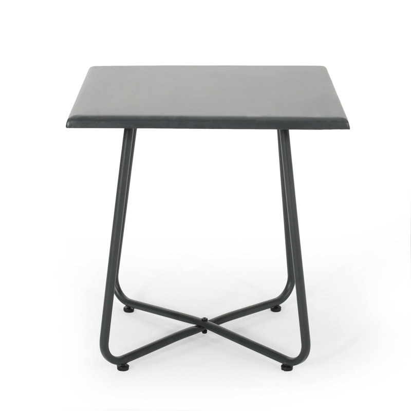 Grey Side Table With A Steel Frame And Modern Aesthetic Elements 18" In Grey, Construction Stylish Flair