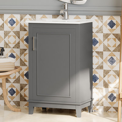 20'' Single Bathroom Vanity with Ceramic Top
