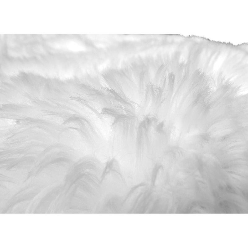 Shag Faux Fur Washable White Area Rug, Rectangle 2' x 3'