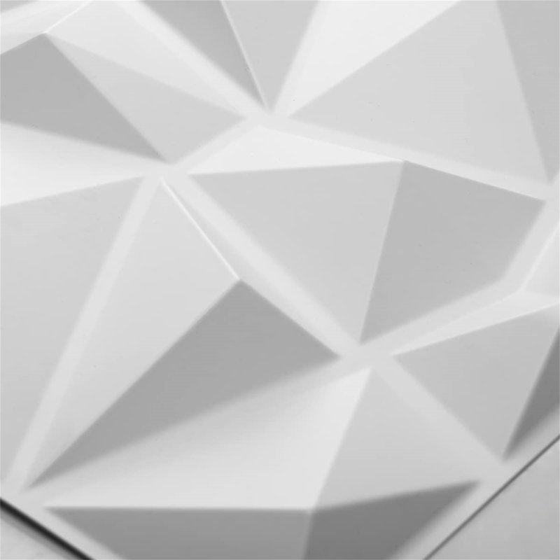 Decorative 3D Wall Panels In Diamond Design, Matt White For Home And Office Decor (33 Pack)