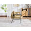 Confortable fauteuil de loisir rembourré avec petite table, pieds en métal et poches de rangement-133996148