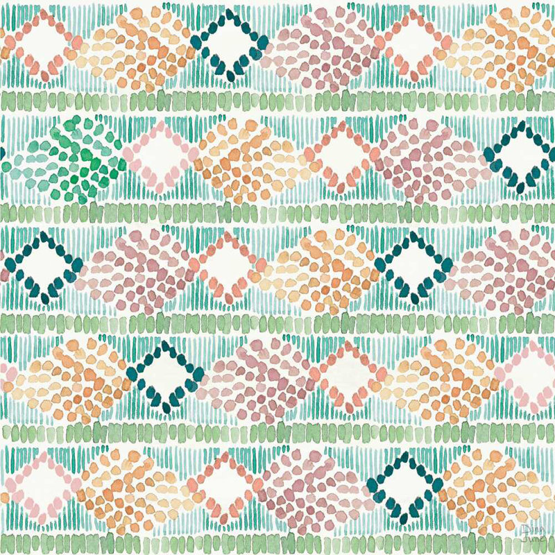 Motif de méandres en macramé VI, H 30 po x l 30 po x P 1,25 po
