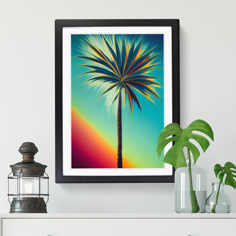 CAN-V0523-1693X Palm Tree Art Vol.2 - Wrapped Canvas Print, Black, 64cm H x 46cm W x 2cm D