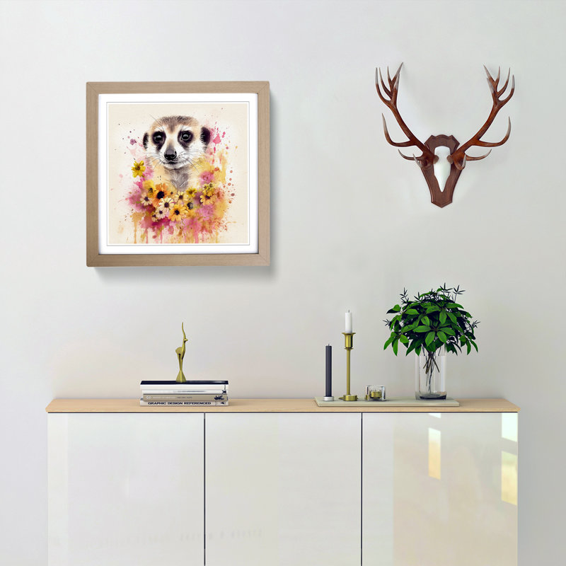 Meerkat No.1 - Framed Print, Oak