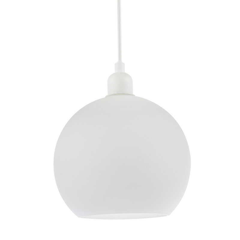 17cm H Glass Round Pendant Shade ( No Direct Attachment Method ) in White