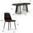 4- Person Dining Table Sets With Extendabe Oval Table & 4 Upholstered Chenille Dining Chairs-69774373