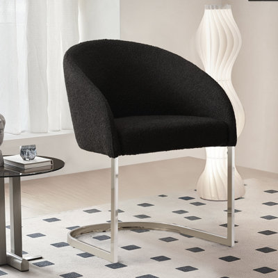 49.5cm H Upholstered Armchair & Metal Dining Chair - Load 140 kg