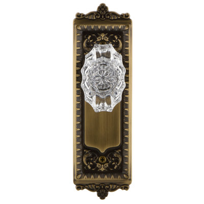 Grandeur Windsor Plate Passage with Biarritz Crystal Door Knob