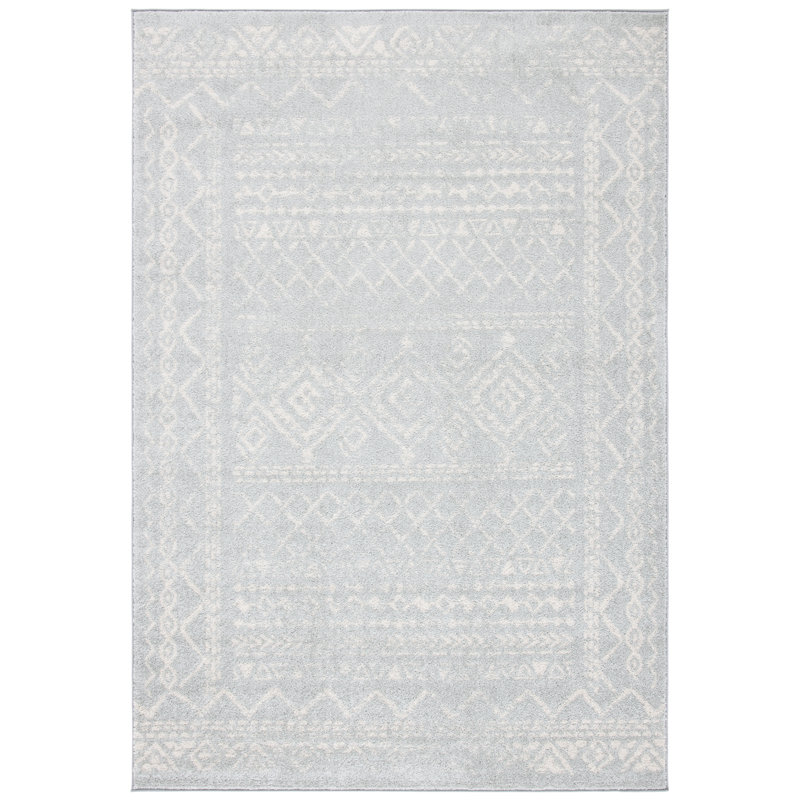 Tapis gris clair / ivoire Stroup Southwestern, Rectangle 3 pi x 5 pi