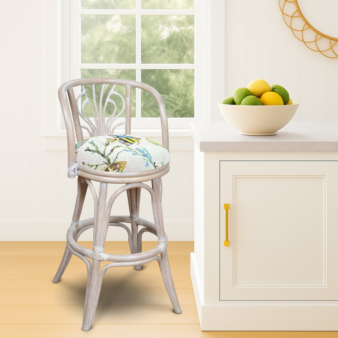 Conagh Swivel Upholstered Counter Stool Rosecliff Heights