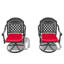 2 pièces de chaises de patio en aluminium coulé avec cadres noirs et coussins d'usure dans des couleurs aléatoires pivotant extérieur confortable