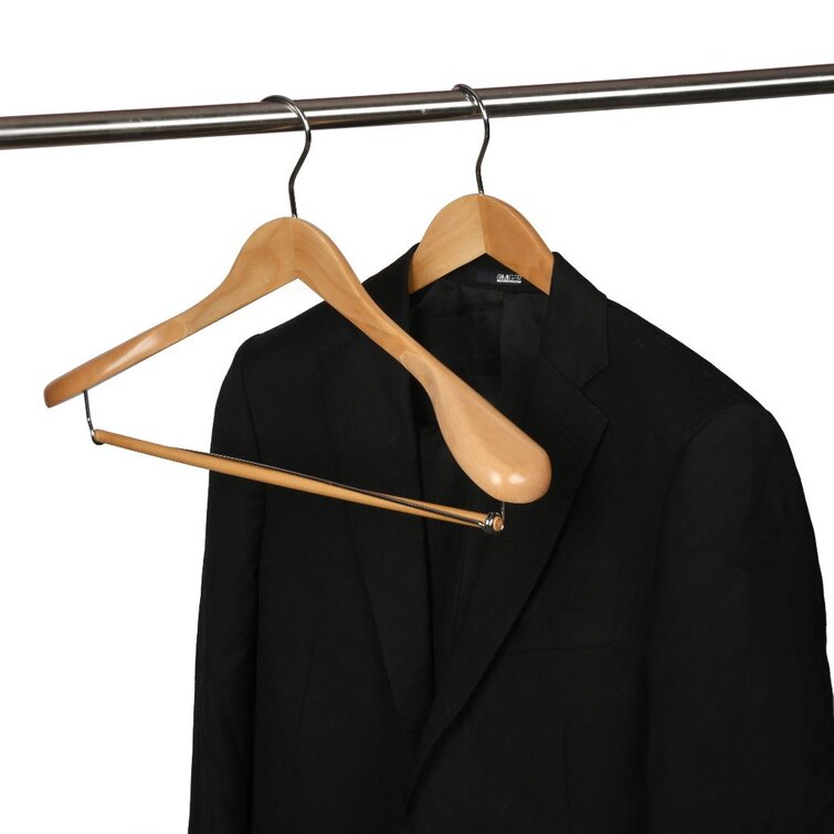 High-end wooden clothes hanger,suit hanger with bar for men
