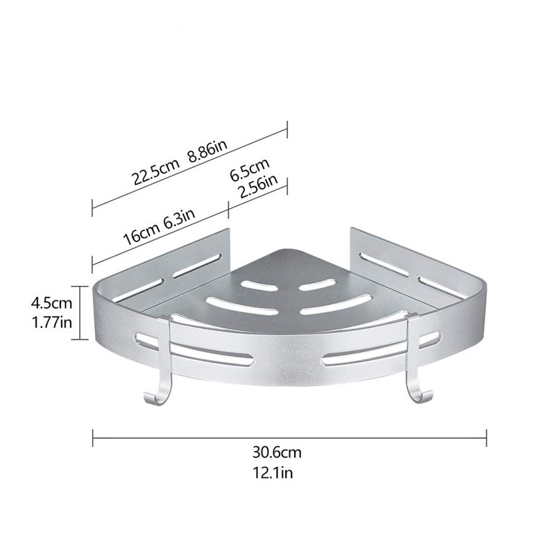 New City Adhesive Mount Shower Shelf, Silver