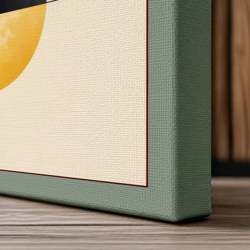 Abstraction Geometric - Wrapped Canvas, 36x24 - 91.4 x 61.0 cm, Sage Border