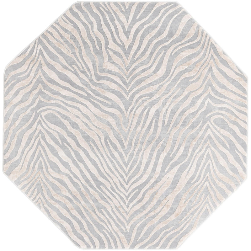 Courtneyann Animal Print Indoor Rug, Octagon 5'3"