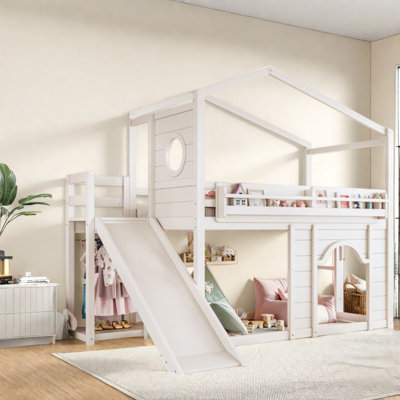 Lits multifonctionnels avec rangement, lit mezzanine en bois simple, maison pour enfants moderne